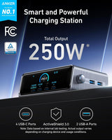 Anker Prime 250W 6-port desktop charging station by Bhagwati for wall and desktop charging