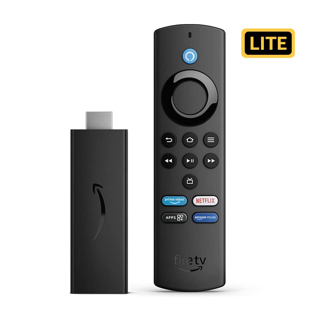 AMAZON FIRE TV STICK LITE WITH ALL-NEW ALEXA VOICE REMOTE LITE (NO TV CONTROLS)