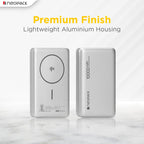 NEOPACK RAPID MAGSAFE POWER BANK 10000 MAH QI2 FAST CHARGING PORTABLE CHARGER SUPPORT WIRELESS CHARGEING (Silver)