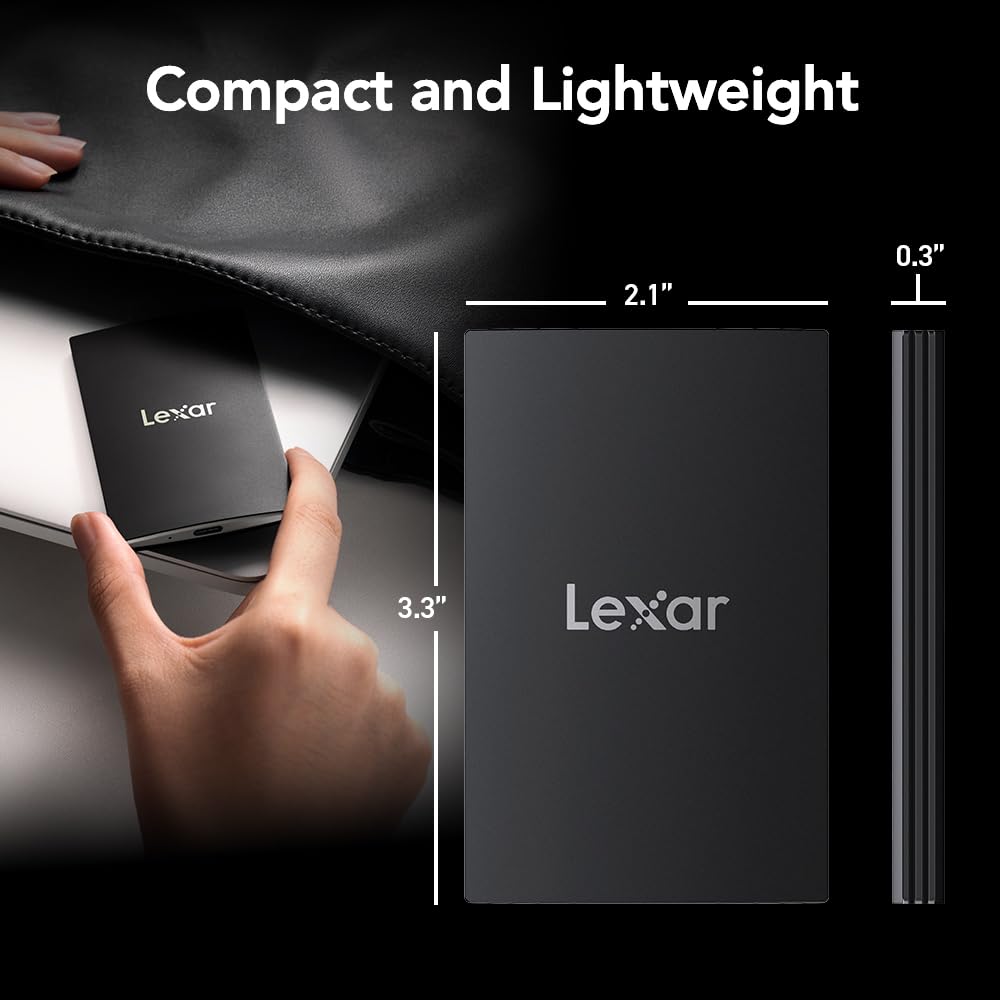 LEXAR 1TB SL500 PORTABLE SSD, UP TO 2000MB/S READ, COMPATIBLE W/TYPE-C LAPTOPS