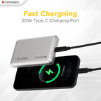 NEOPACK RAPID MAGSAFE POWER BANK 10000 MAH QI2 FAST CHARGING PORTABLE CHARGER SUPPORT WIRELESS CHARGEING (Silver)