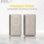 NEOPACK RAPID MAGSAFE POWER BANK 10000 MAH QI2 FAST CHARGING PORTABLE CHARGER SUPPORT WIRELESS CHARGEING (Titanium)