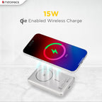 NEOPACK RAPID MAGSAFE POWER BANK 10000 MAH QI2 FAST CHARGING PORTABLE CHARGER SUPPORT WIRELESS CHARGEING (Silver)