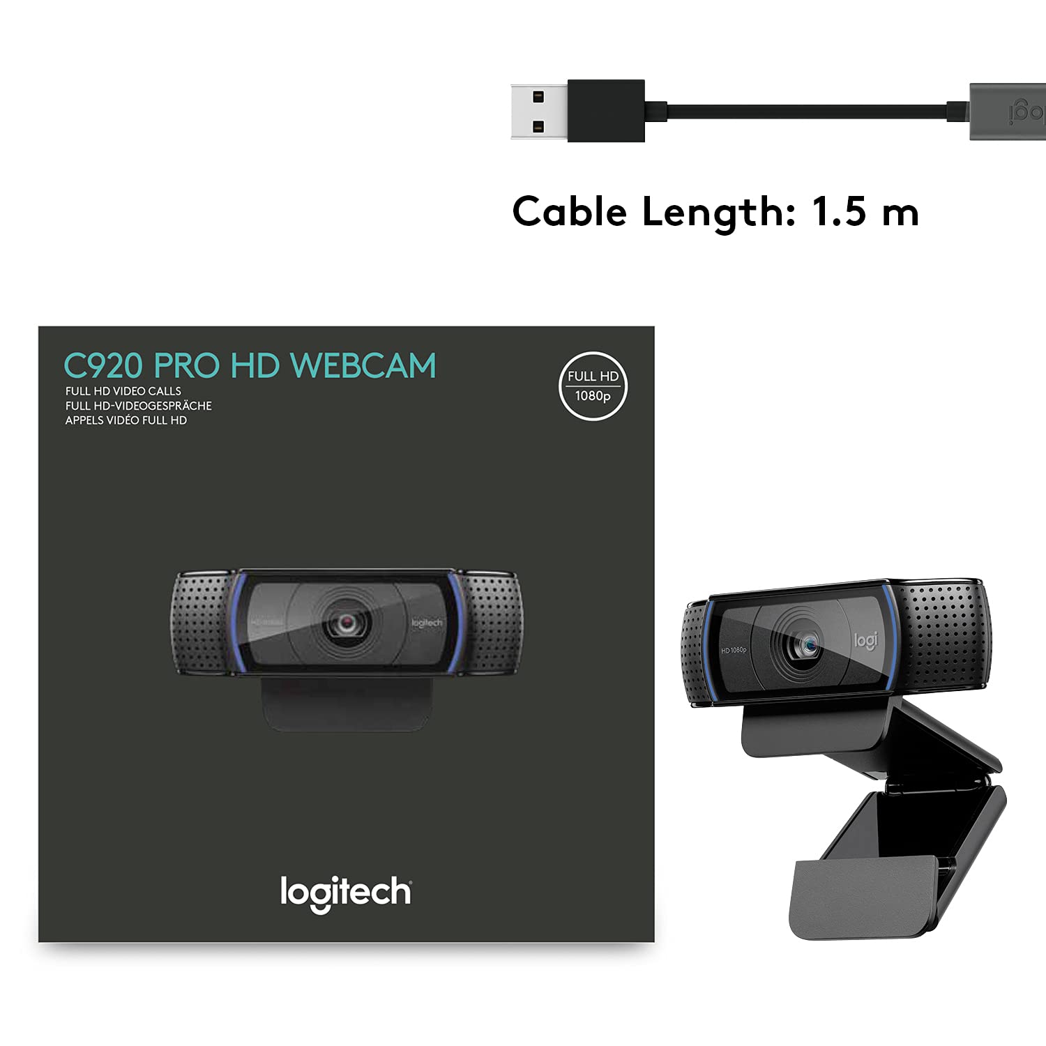 LOGITECH C920 HD PRO WEBCAM - 1080P, OPTICAL, FULL HD STREAMING CAMERA