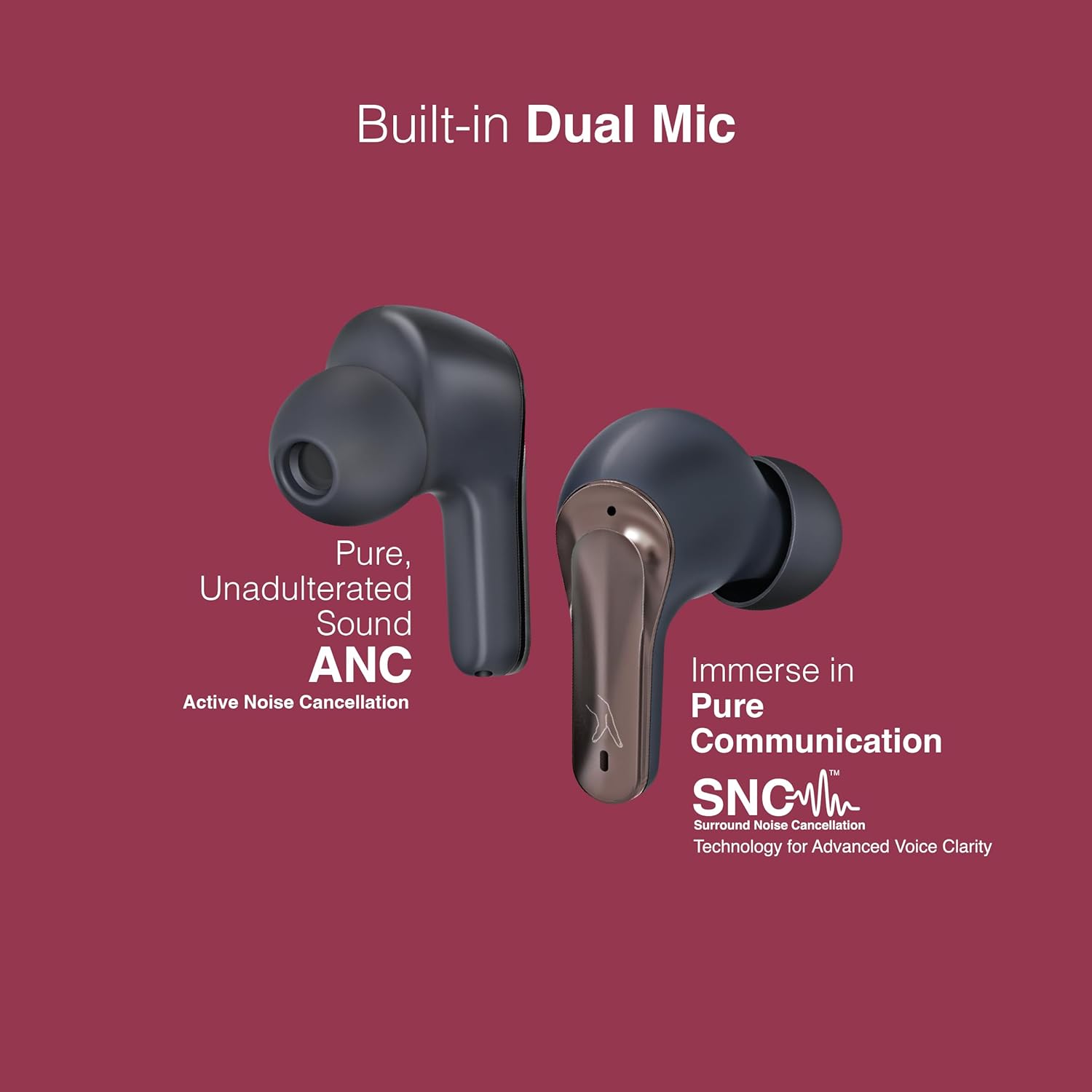 FINGERS ANC-PARADISE TWS EARBUDS (GunMetal)