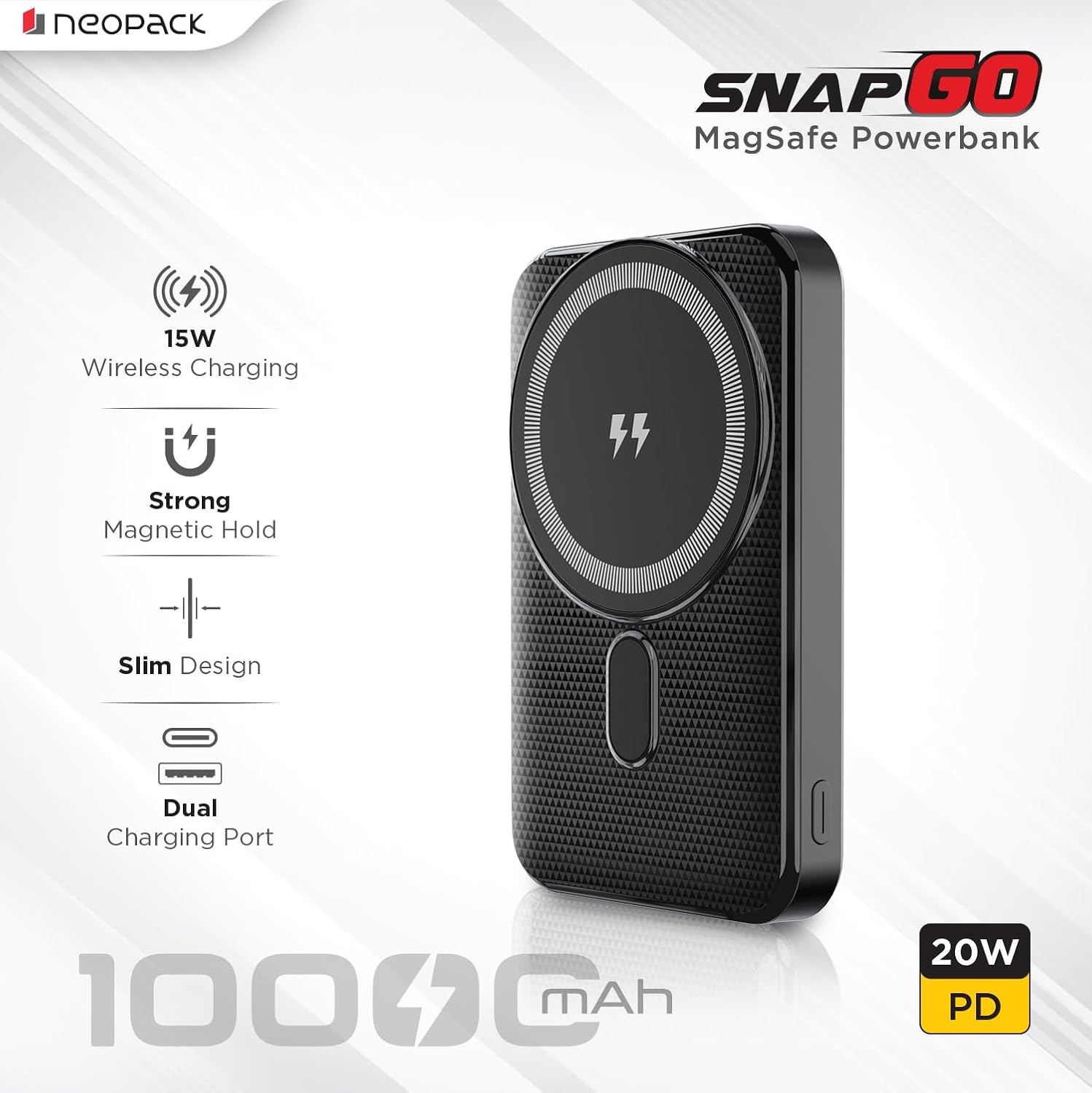 Neopack SnapGO Magsafe Power Bank 10000mAh Magnetic Powerpack