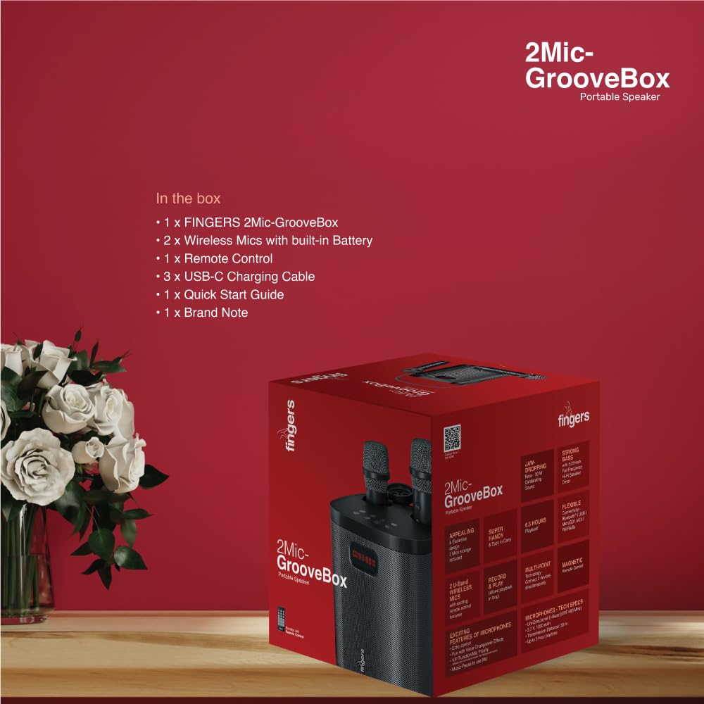 FINGERS 2MIC-GROOVEBOX PORTABLE SPEAKER