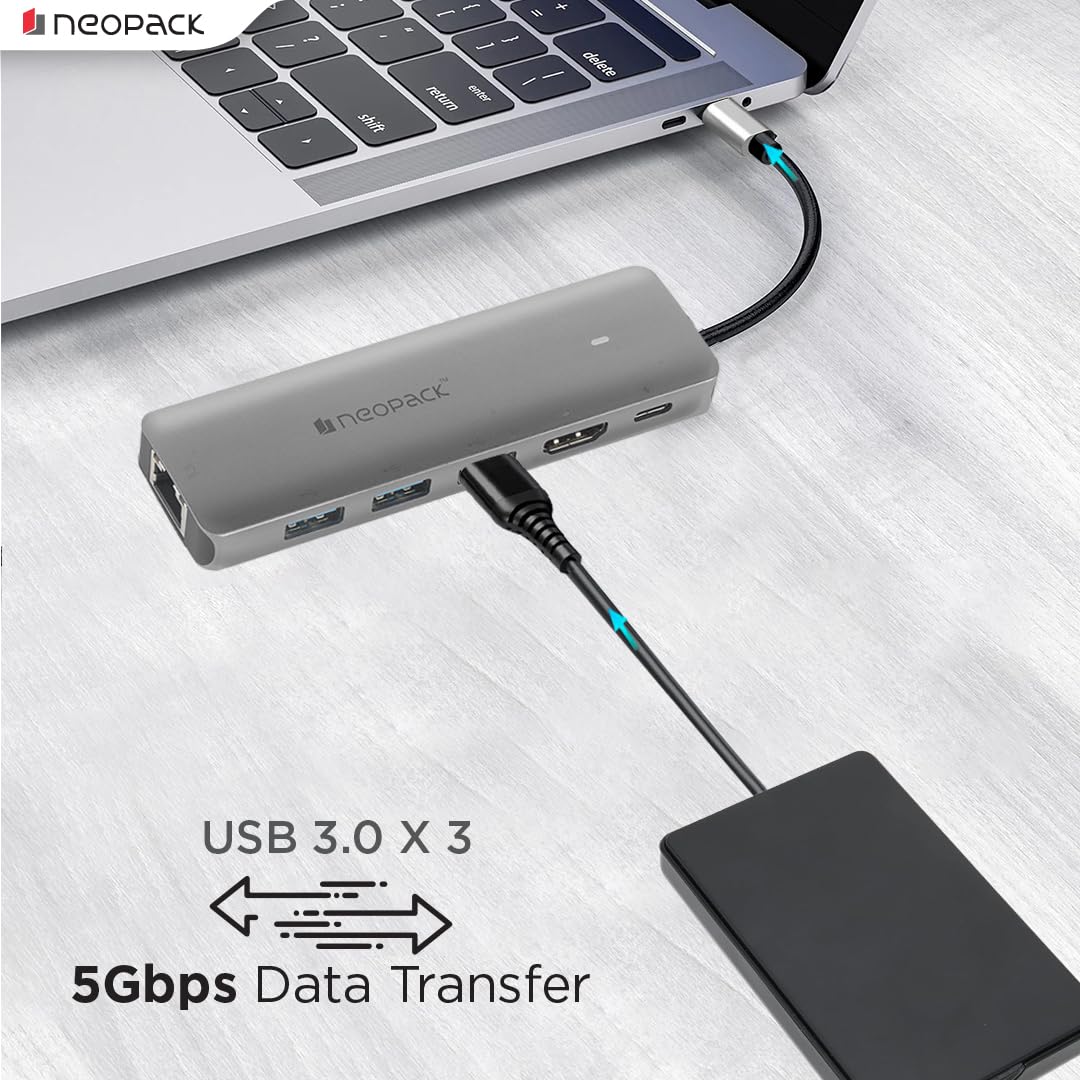 NEOPACK 6 IN 1 USB C HUB MULTIPORT ADAPTER