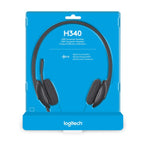LOGITECH H340 STEREO WIRED OVER EAR HEADPHONES WITH MIC