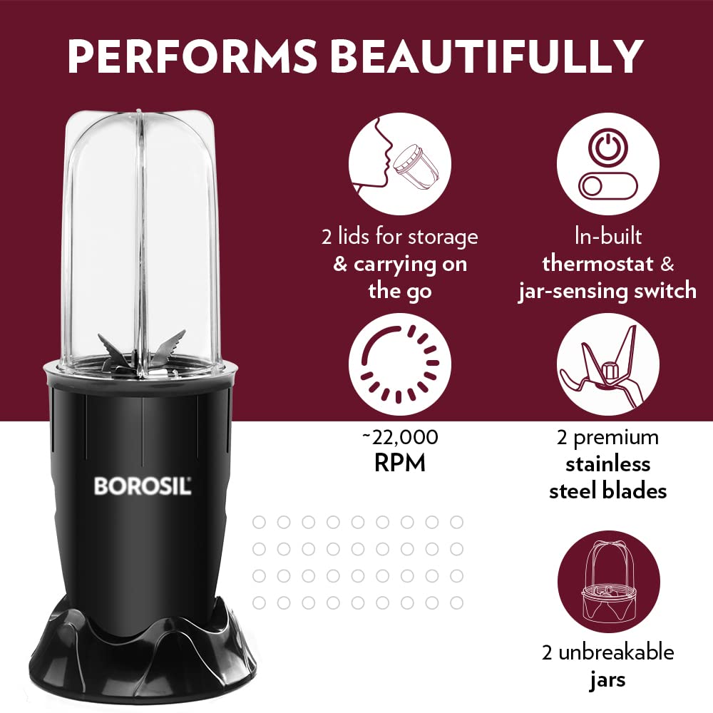 BOROSIL NUTRIFRESH PB31 PORTABLE MINI-BLENDER & GRINDER