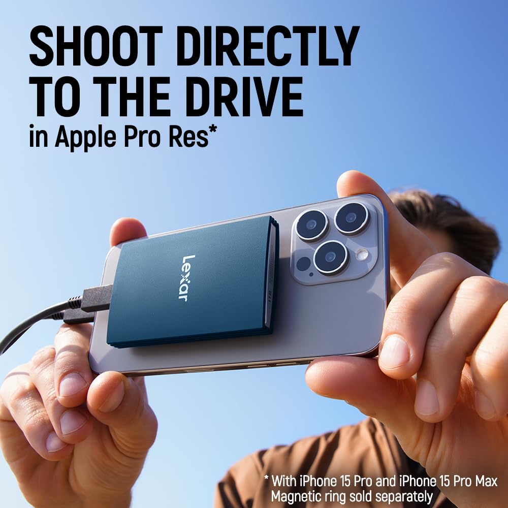 LEXAR 2TB SL500 PORTABLE SSD, UP TO 2000MB/S, USB 3.2 GEN 2X2, RUGGED, IP66 WATER & DUST RESISTANCE