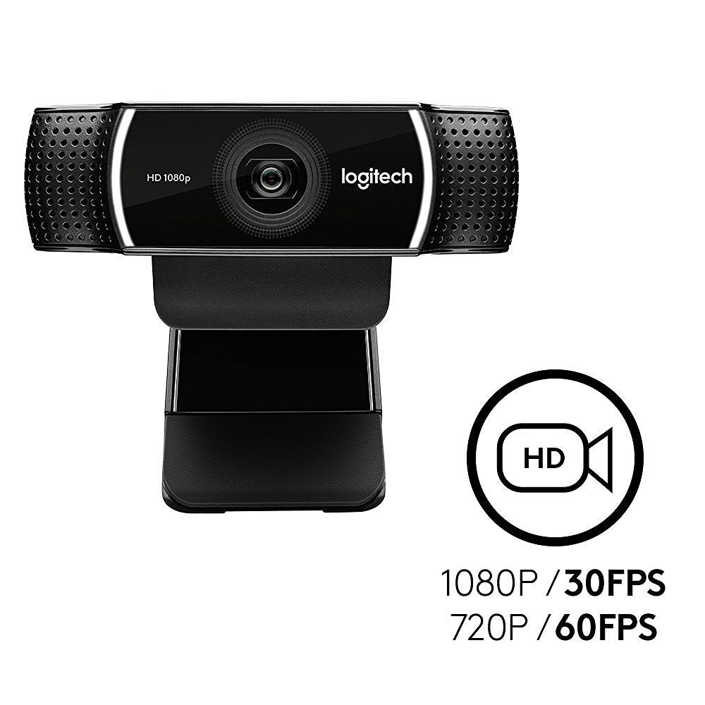 LOGITECH C922 PRO STREAM WEBCAM, HD 1080P/30FPS OR HD 720P/60FPS