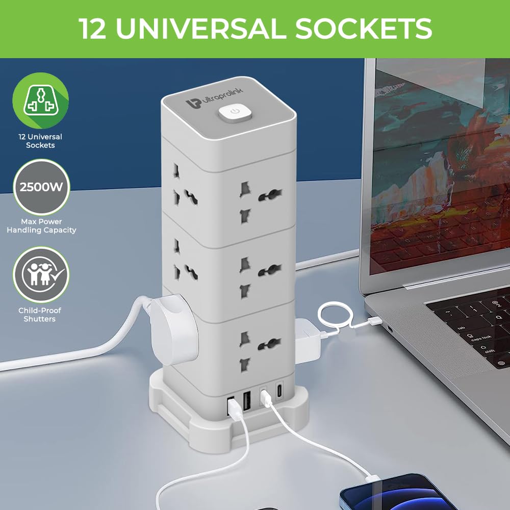 UltraProlink 16 in 1 Tower Extension Board | Surge Protector & Spike Guard