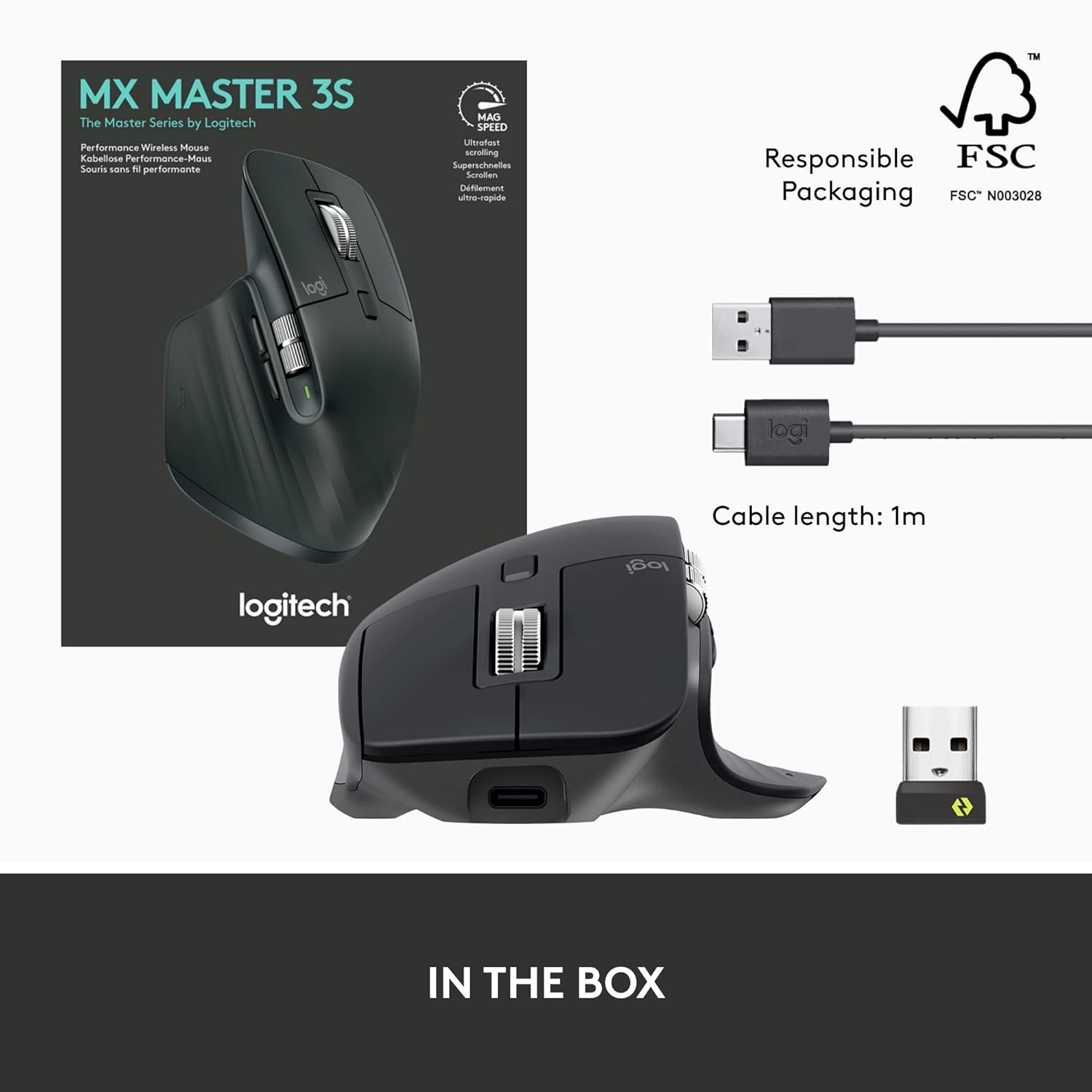 LOGITECH MX MASTER 3S - WIRELESS PERFORMANCE MOUSE WITH ULTRA-FAST SCROLLING