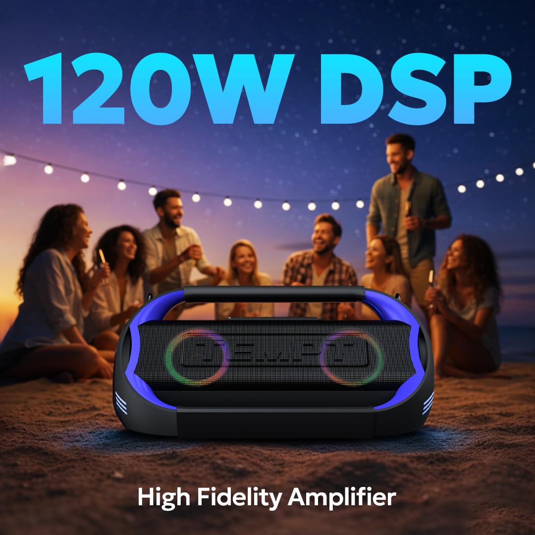 TEMPT Boombuddy 120W | Upto 18Hrs Playtime | 4 Drivers | 3 EQ | 2 Bass Radiator