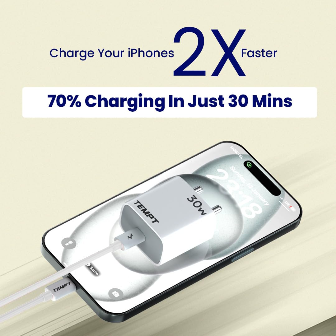 Tempt Bolt 30W PD+PPS Fast Charger