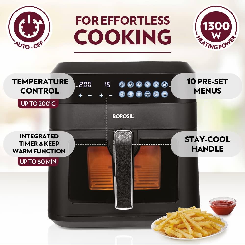 BOROSIL DIGITAL AIR FRYER 4.7 L CAPACITY WITH DIGITAL DISPLAY