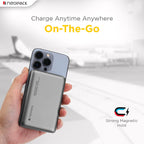 NEOPACK RAPID MAGSAFE POWER BANK 10000 MAH QI2 FAST CHARGING PORTABLE CHARGER SUPPORT WIRELESS CHARGEING (Grey)