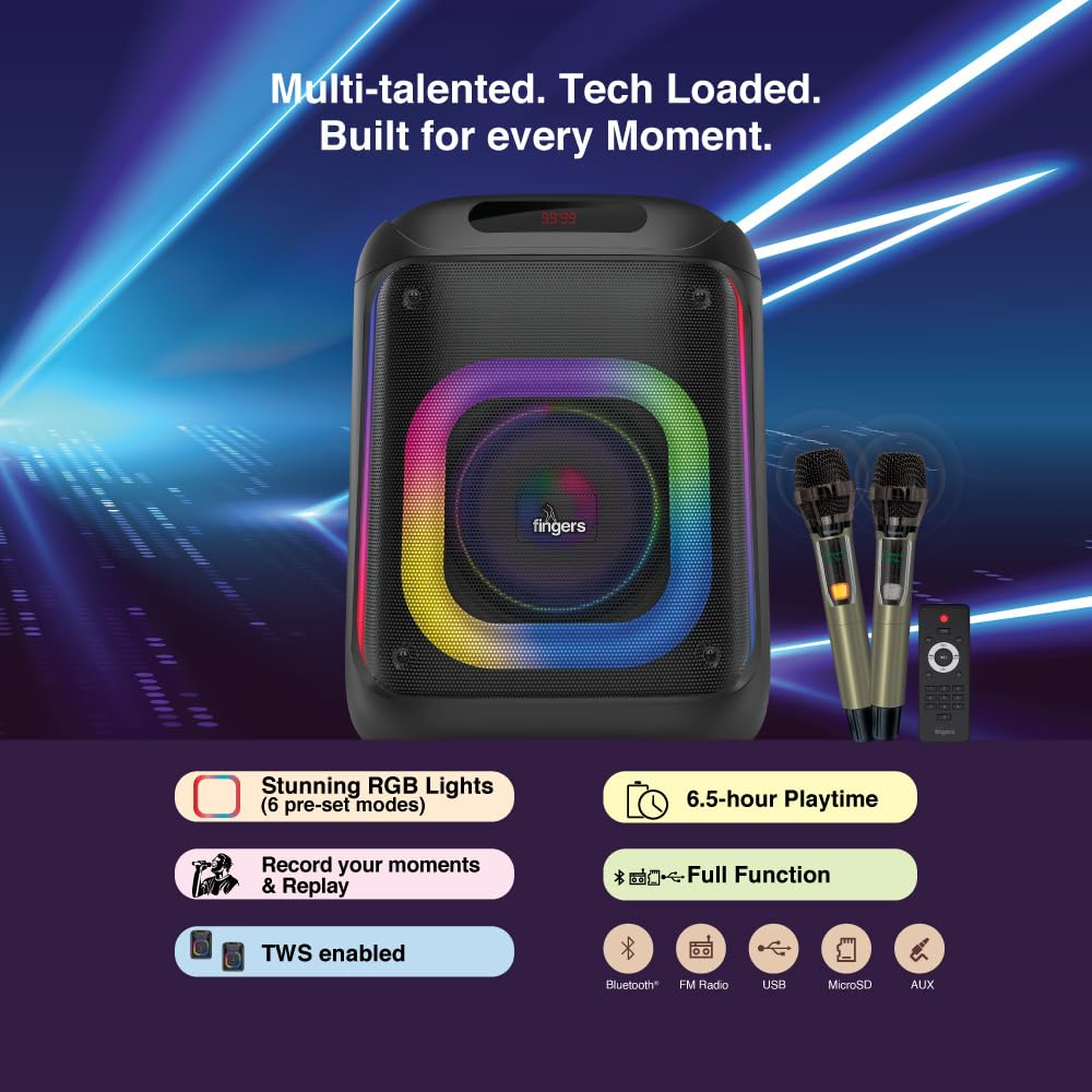 FINGERS 2MIC-THUNDERBOX PORTABLE SPEAKER