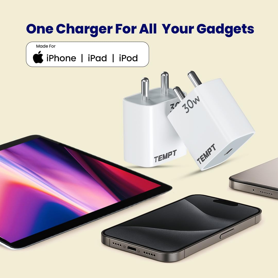 Tempt Bolt 30W PD+PPS Fast Charger
