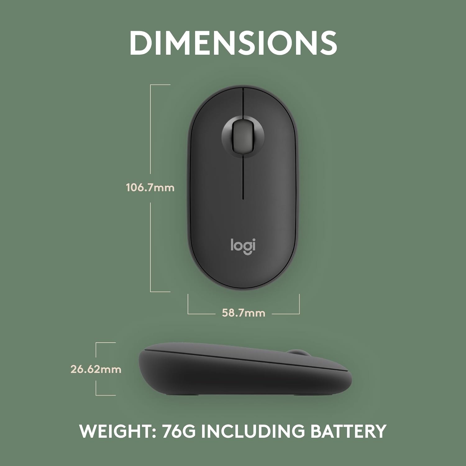 LOGITECH PEBBLE MOUSE 2 M350S SLIM BLUETOOTH WIRELESS MOUSE