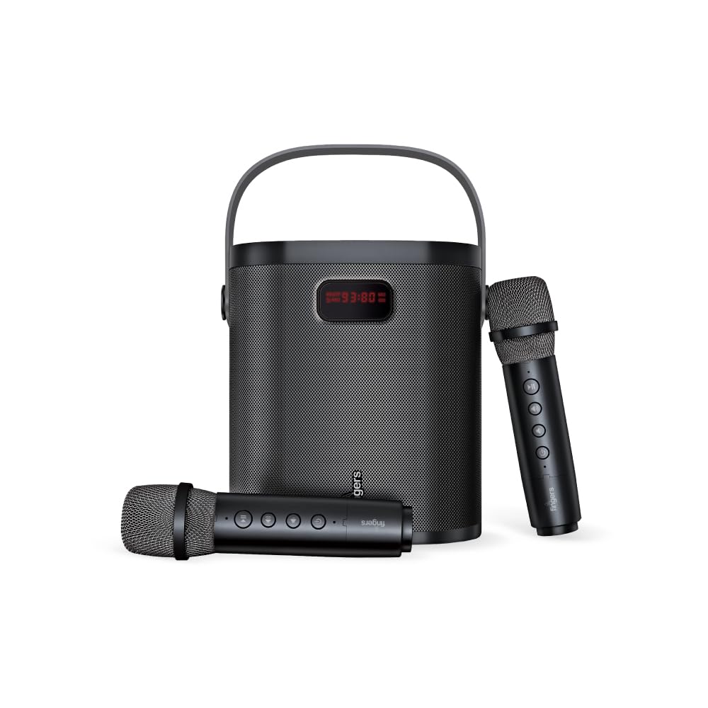 FINGERS 2Mic-GrooveBox Portable Speaker with 2 Wireless Mics