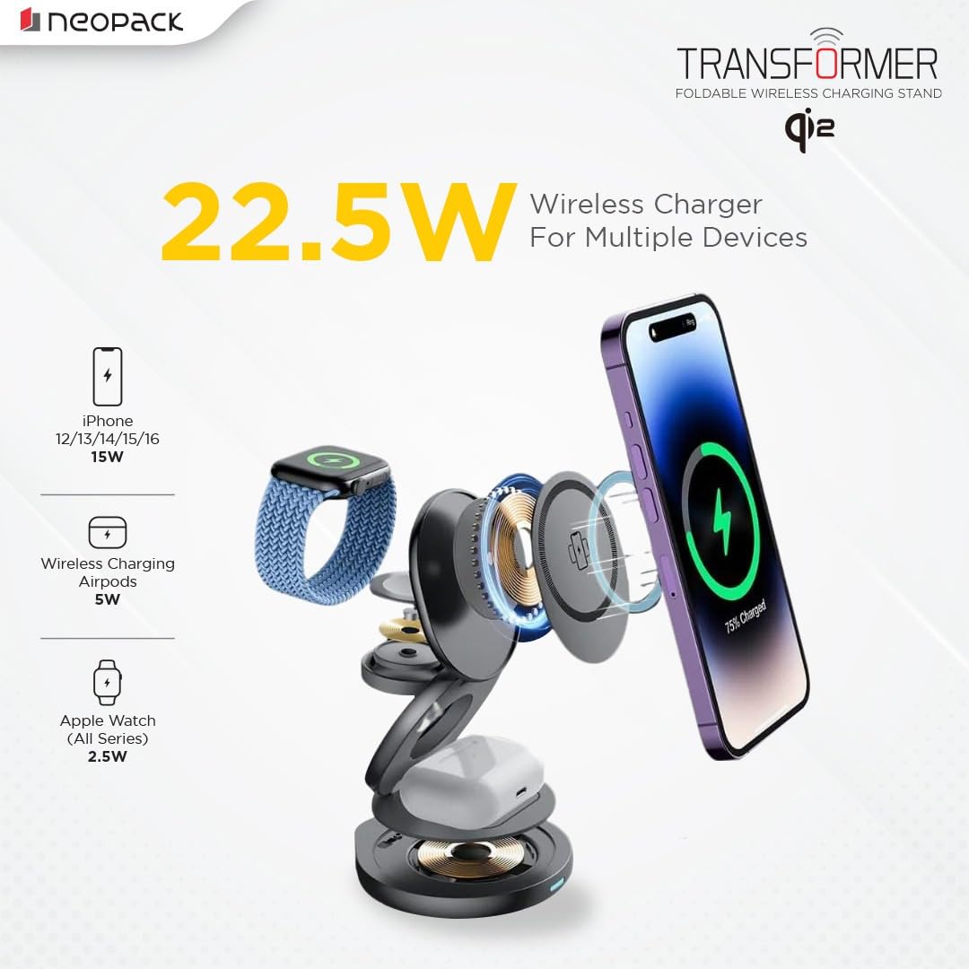 NEOPACK 22.5W TRANSFORMER FOLDABLE WIRELESS CHARGING STAND