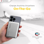 NEOPACK RAPID MAGSAFE POWER BANK 10000 MAH QI2 FAST CHARGING PORTABLE CHARGER SUPPORT WIRELESS CHARGEING (Silver)