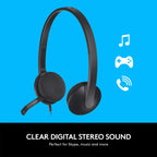 LOGITECH H340 STEREO WIRED OVER EAR HEADPHONES WITH MIC
