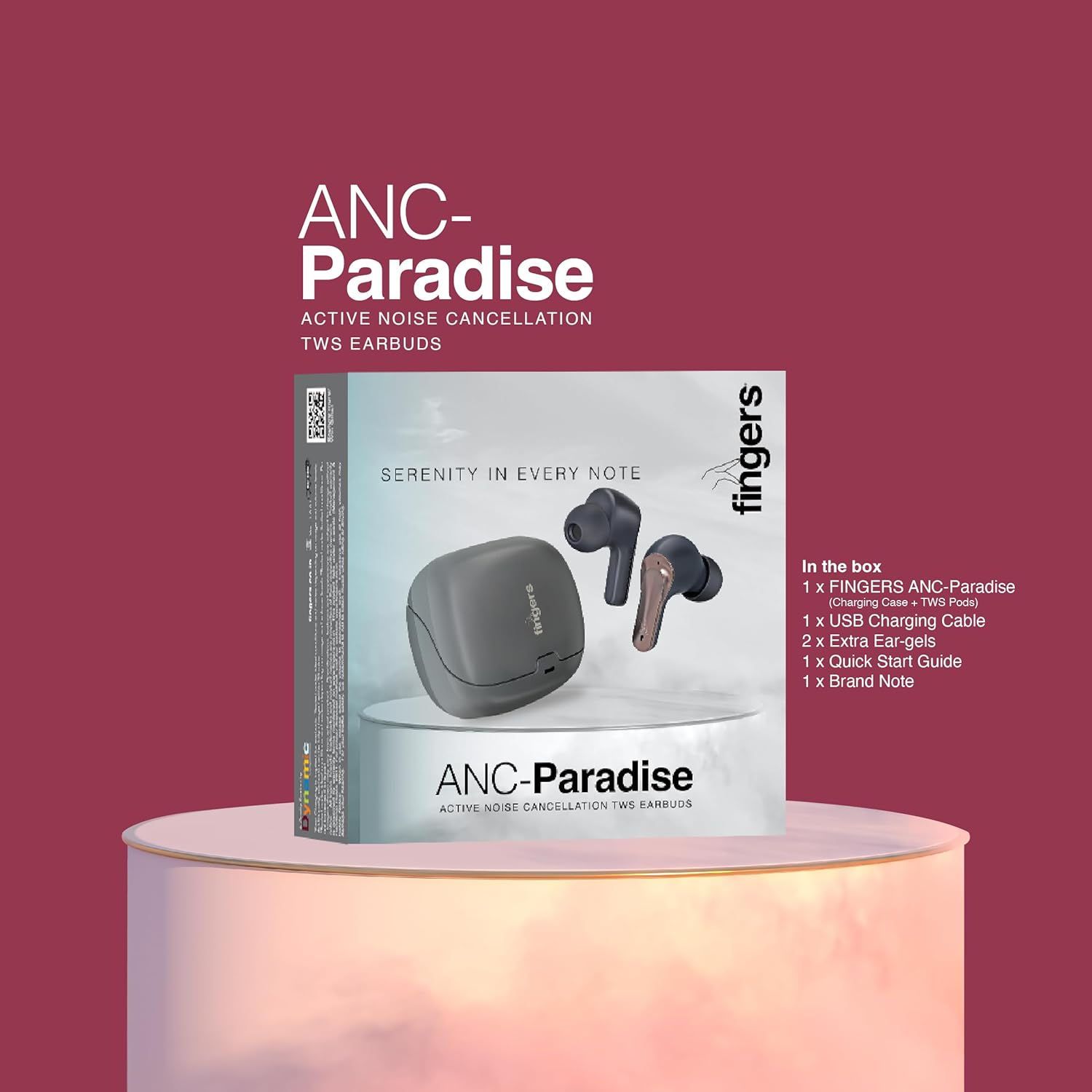 FINGERS ANC-PARADISE TWS EARBUDS (GunMetal)