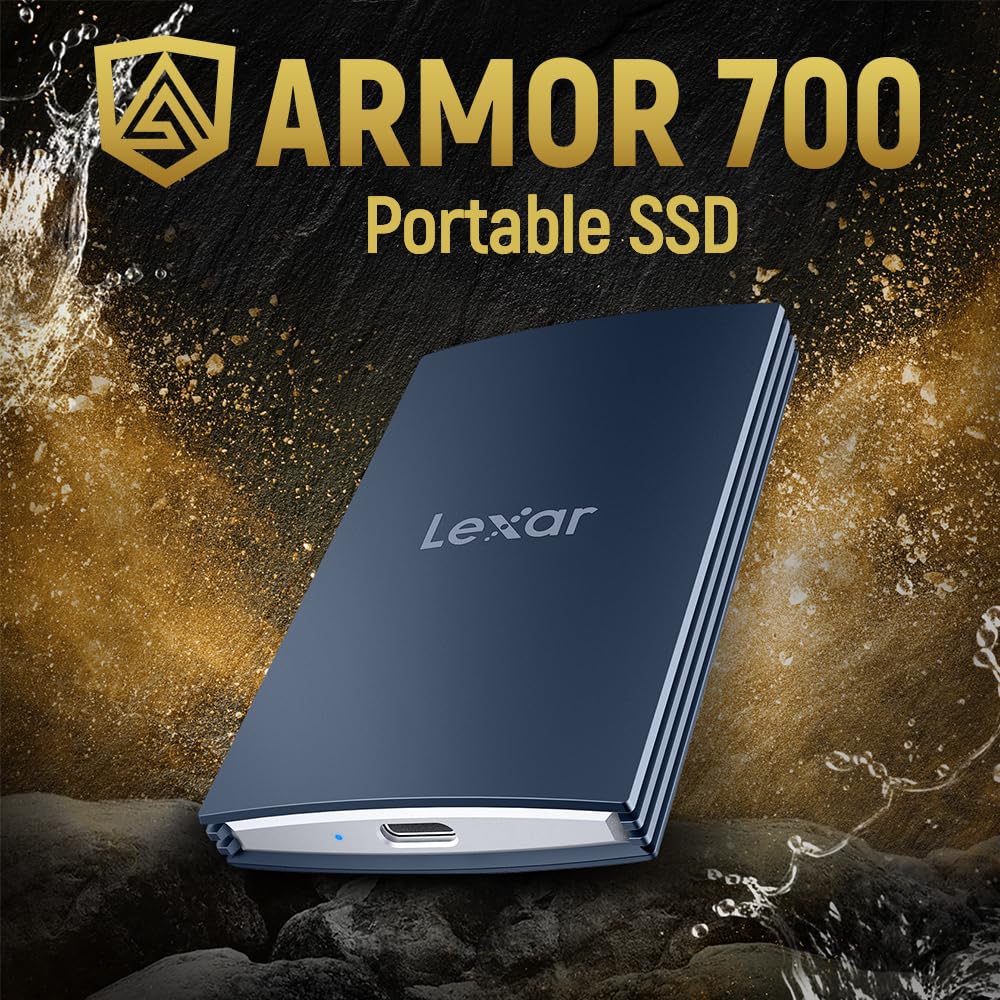 LEXAR 2TB SL500 PORTABLE SSD, UP TO 2000MB/S, USB 3.2 GEN 2X2, RUGGED, IP66 WATER & DUST RESISTANCE