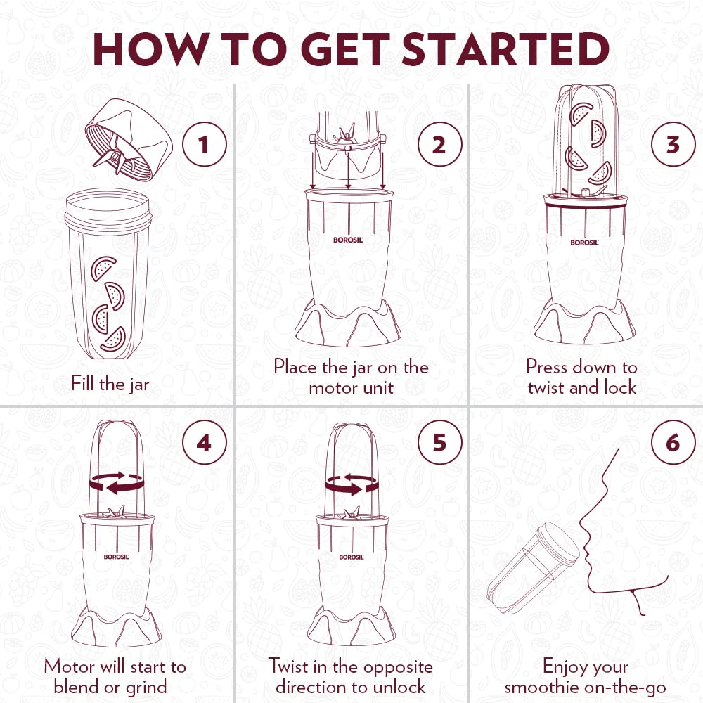 BOROSIL NUTRIFRESH PB31 PORTABLE MINI-BLENDER & GRINDER