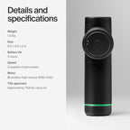 HYPERVOLT GO 2 IN BLACK - FEATURING QUIET GLIDE TECHNOLOGY - HANDHELD PERCUSSION MASSAGE GUN