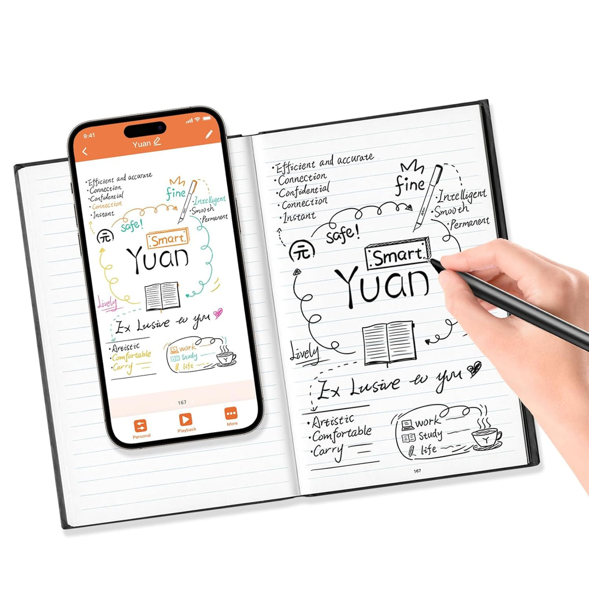 Yuan Digital Sync Pen with Notebook Smart Writing Set