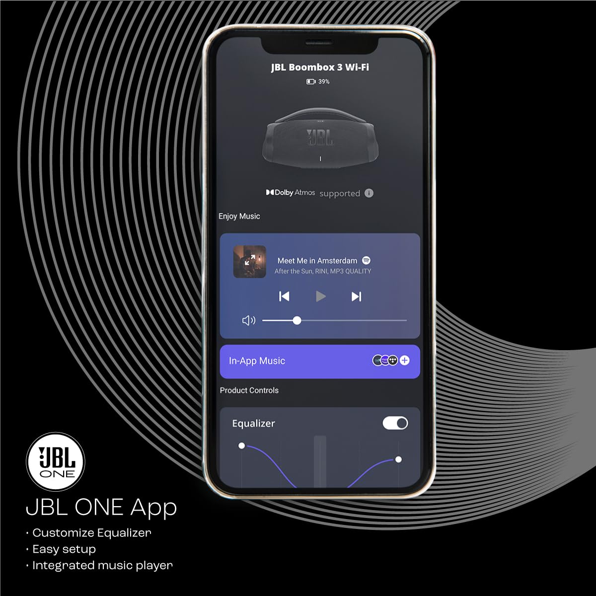 JBL BOOMBOX 3 WI-FI, WIRELESS PORTABLE BLUETOOTH SPEAKER, 24H PLAYTIME