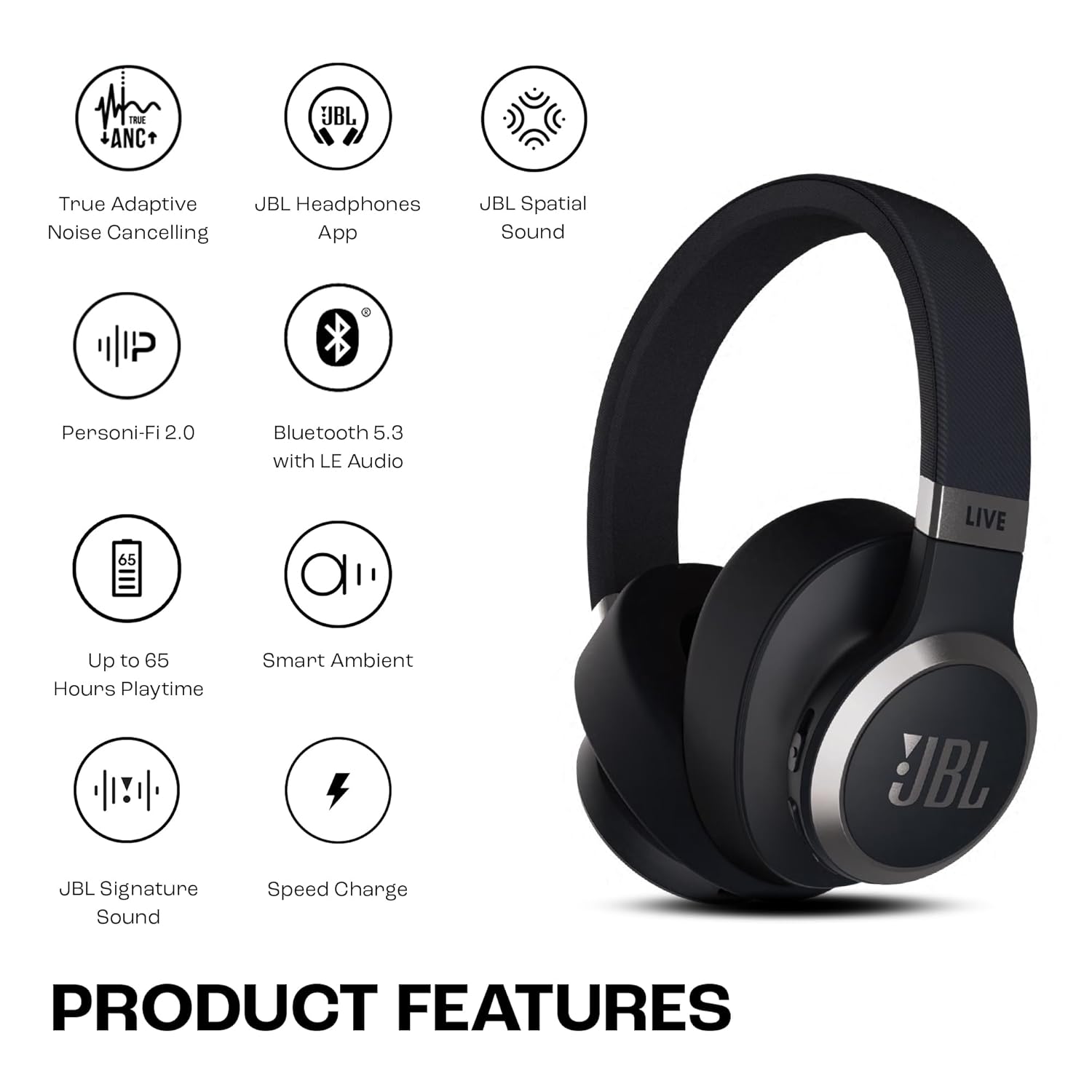 JBL TUNE 770NC WIRELESS OVER EAR ANC HEADPHONES