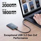 LEXAR 1TB SL500 PORTABLE SSD, UP TO 2000MB/S READ, COMPATIBLE W/TYPE-C LAPTOPS