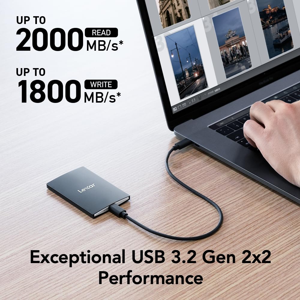 LEXAR 1TB SL500 PORTABLE SSD, UP TO 2000MB/S READ, COMPATIBLE W/TYPE-C LAPTOPS