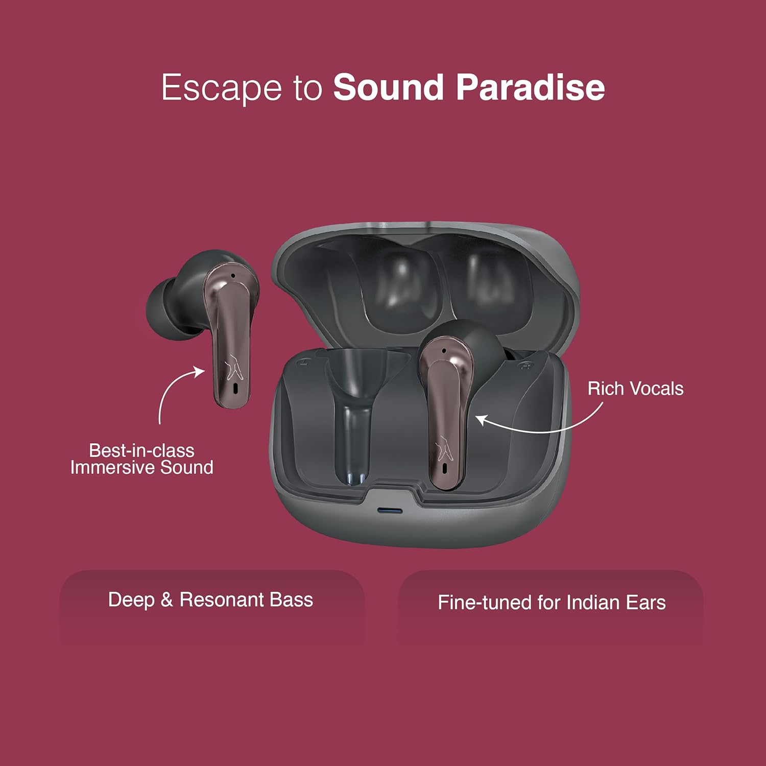 FINGERS ANC-PARADISE TWS EARBUDS (GunMetal)