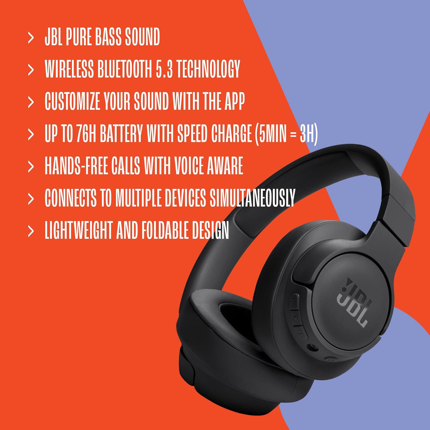 JBL TUNE 720BT WIRELESS OVER EAR HEADPHONES