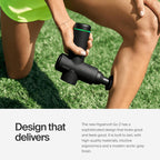 HYPERVOLT GO 2 IN BLACK - FEATURING QUIET GLIDE TECHNOLOGY - HANDHELD PERCUSSION MASSAGE GUN