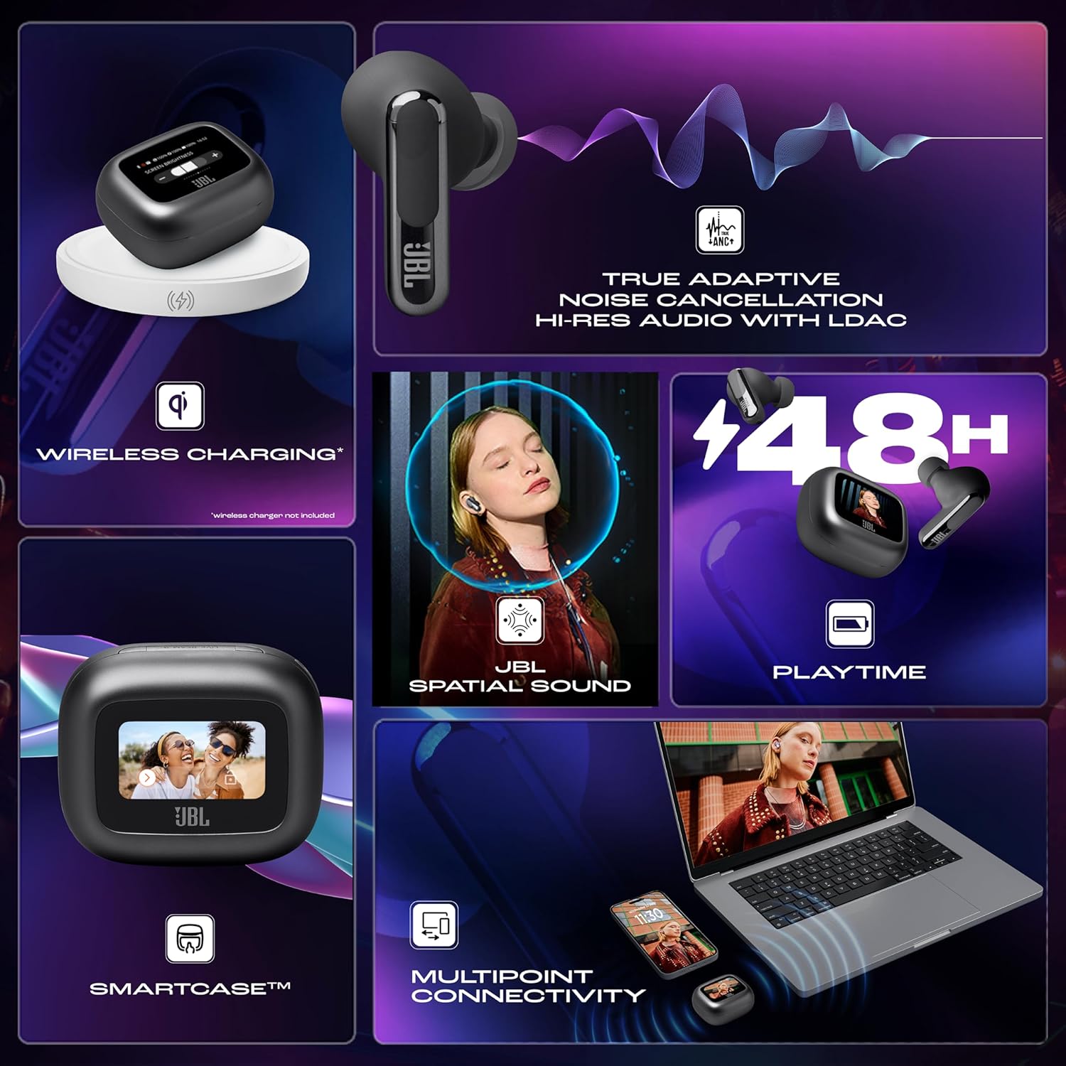 JBL NEW LAUNCH LIVE BEAM 3,HI-RES AUDIO TRUE ANC TWS