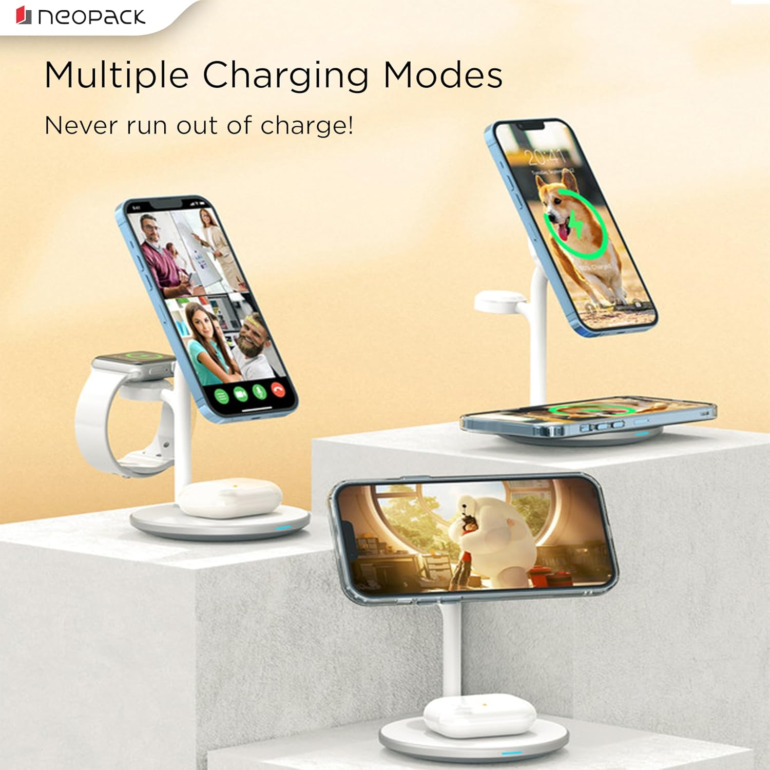 NEOPACK MAGLEAP TRIO 22.5W WIRELESS CHARGING STAND