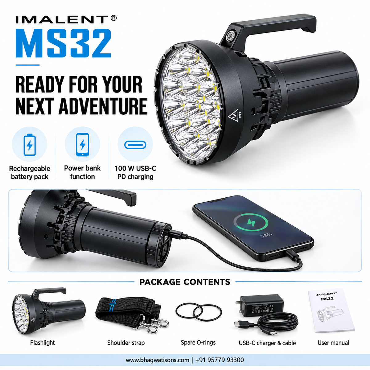 IMALENT MS32 200,000 Lumen Searchlight Flashlight