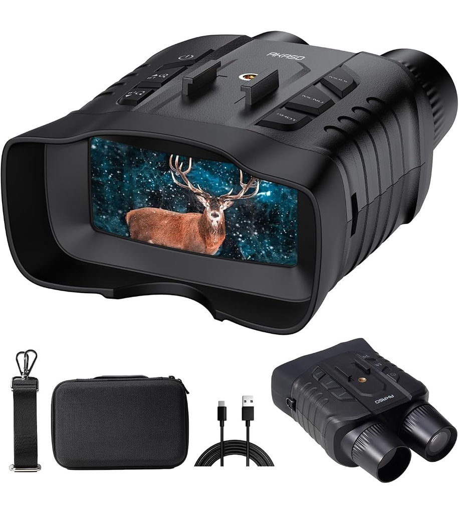 AKASO Seemor-200 AI Full-Color Night Vision Binoculars (4K Video, 16x Digital Zoom)
