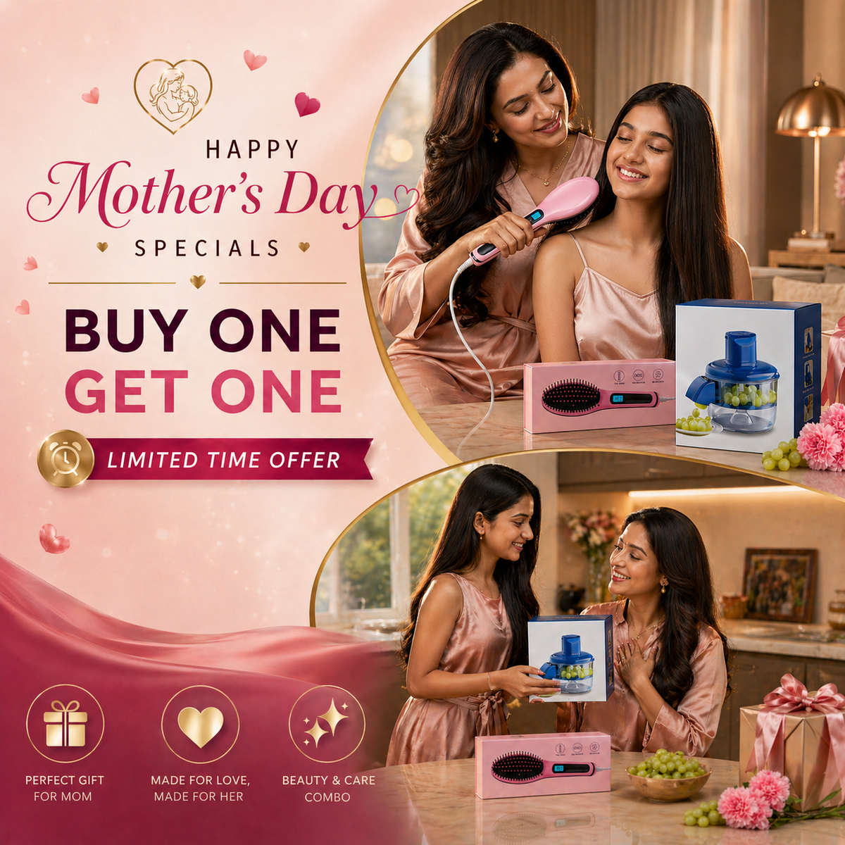 Combo Bundle - Fruit & Vegetable Peeler Machine + Mistral Hair Straightening Brush