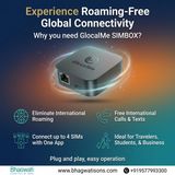 GlocalMe SIMBOX Multi-SIM remote adapter with four SIM slots, offering zero roaming fees for flexible mobile connectivity.