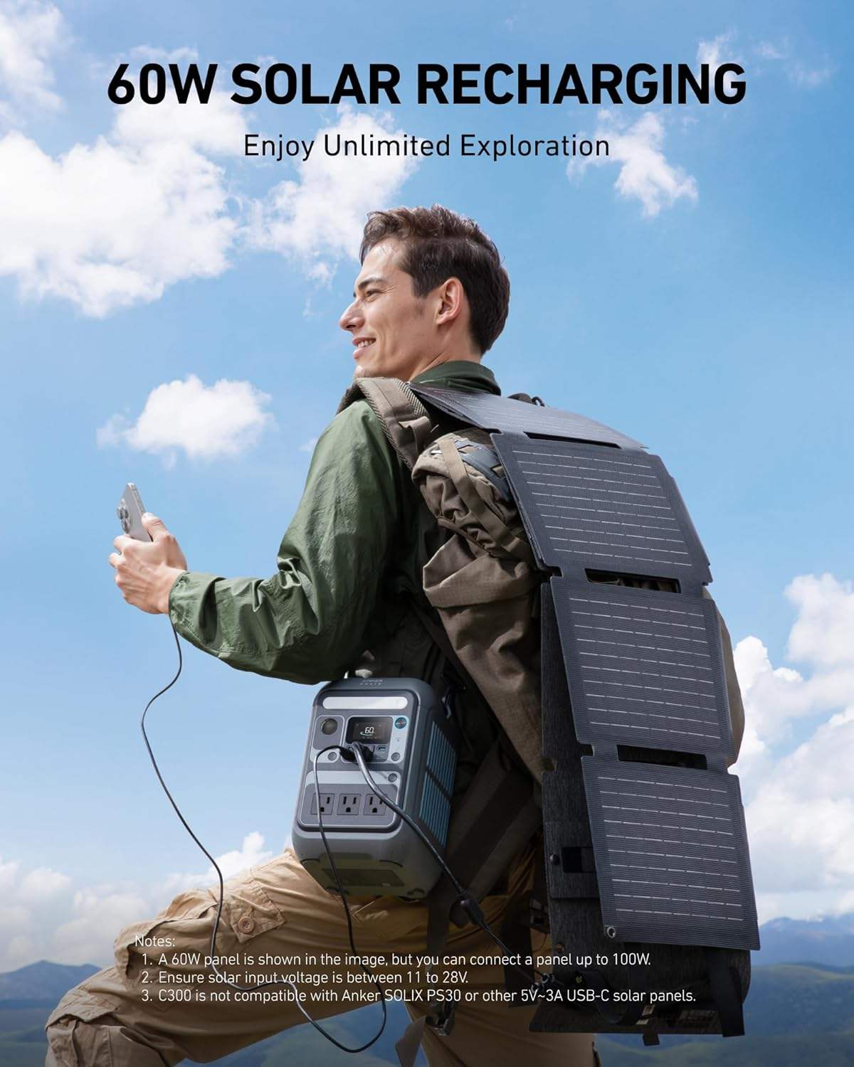 Anker SOLIX C300 Portable Power Station (288Wh, 300W Output)