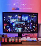 Nixie Wood RGB LED Clock Retro Glow Tube Timepiece