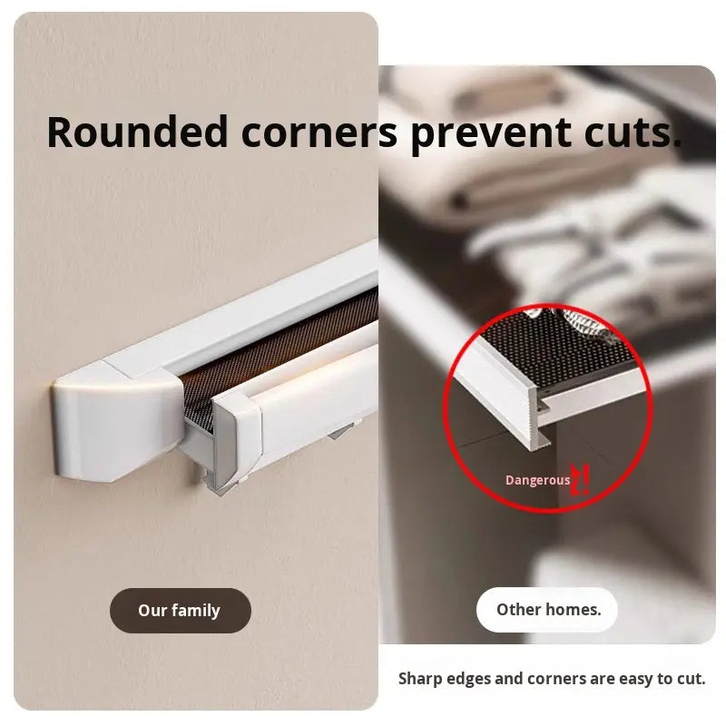 Single Metal Wall Mounted Invisible Foldable Extendable Punch-Free Bath Towel Rack with Shelf for Bathroom Storage Space Saving